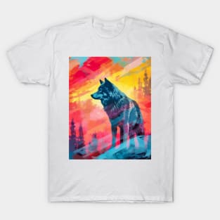 Wild Aura: Majestic Grey Wolf T-Shirt